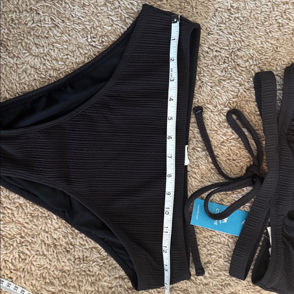 Cupshe Chocolate Brown Ribbed Bikini size S NWT - Picture 3 of 8